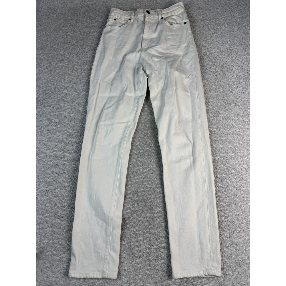 SLVRLAKE Jeans Womens 28 White High Rise Slim Straight Leg Denim Made In USA